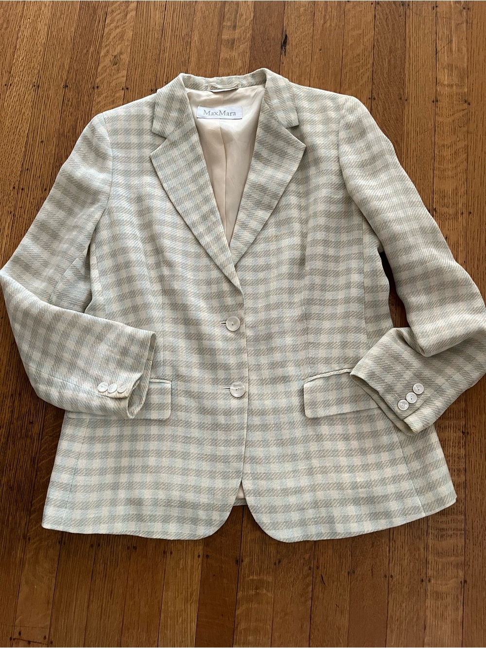 MaxMara Cream Linen Blend Tailored Blazer